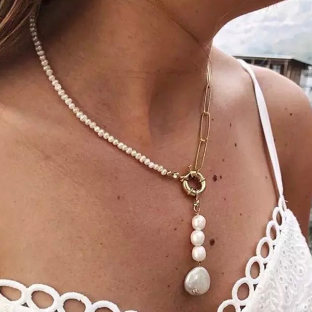 ✨✨Fresh Water Pearl Lariat Necklace ✨✨ - Picture 1 of 3
